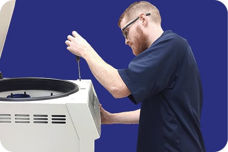 MERA technician repairing equipment
