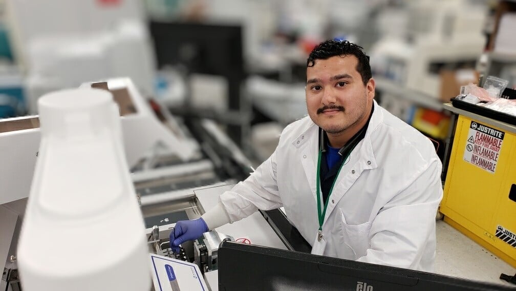 Healthcare provider sitting at desk