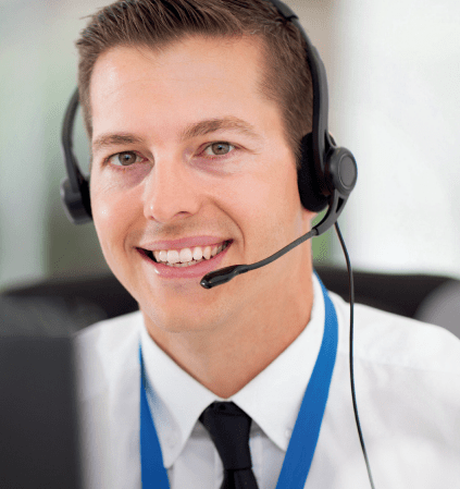 Man smiling on phone